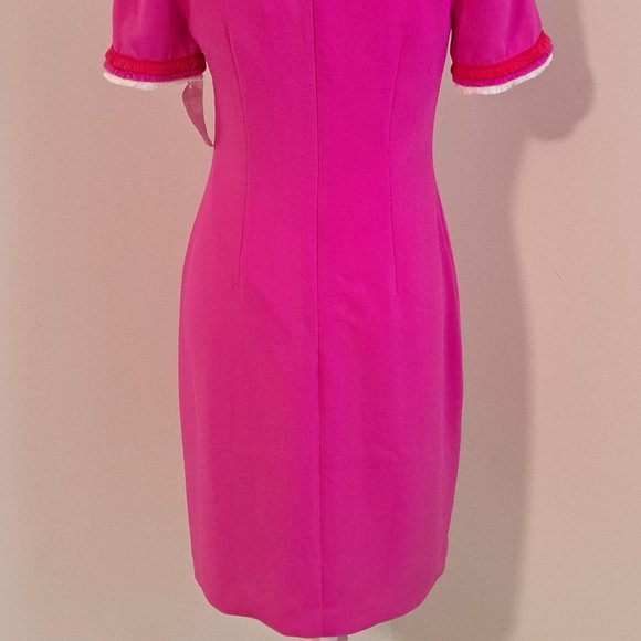 Trina Turk Short Sleeve Fringe NecklineTrim Mini Dress Size 2 NWT - Picture 8 of 9